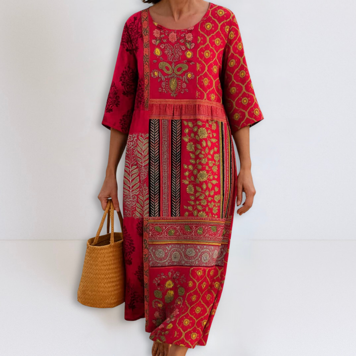 Laura | Vestido maxi boho holgado
