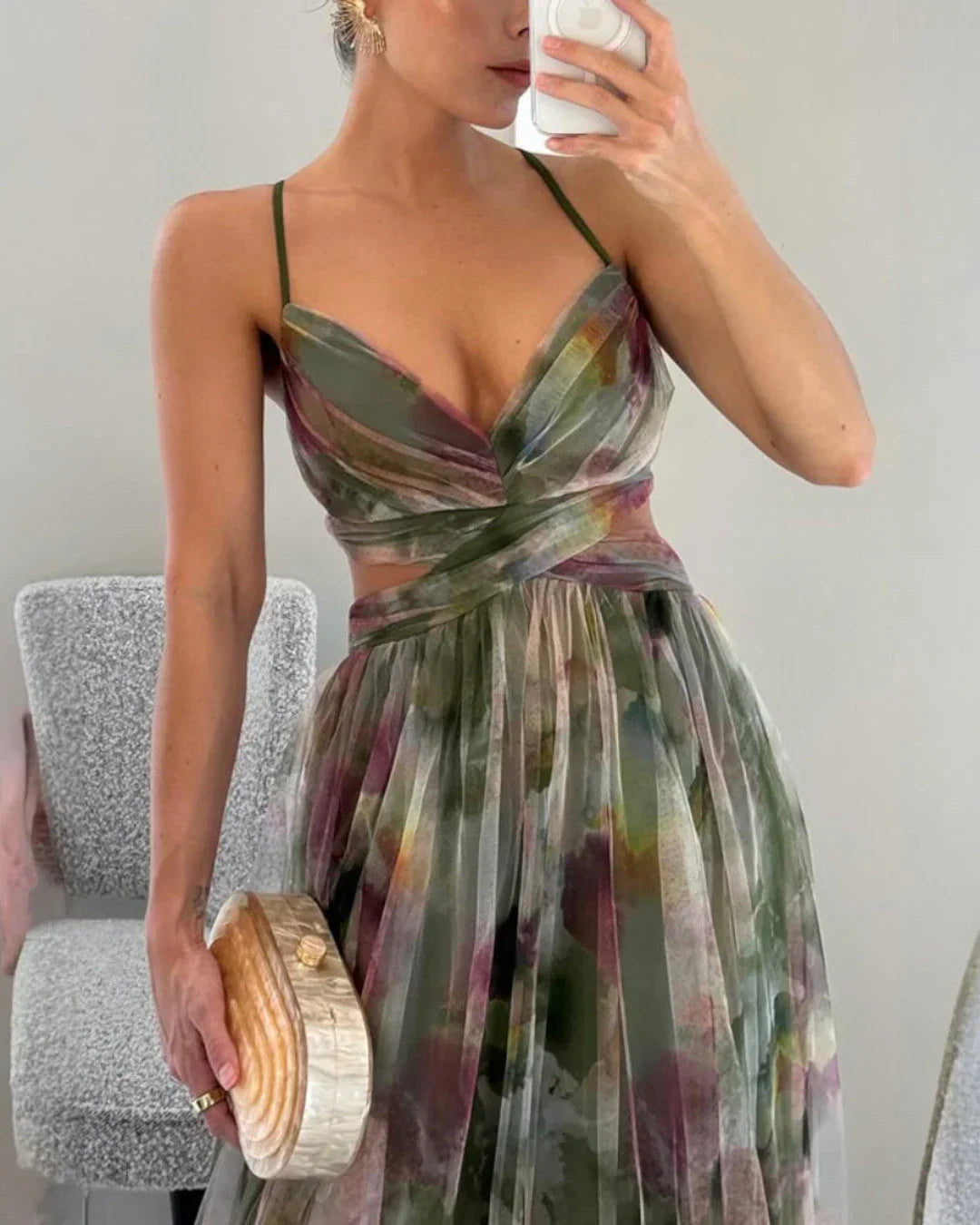 Claudia™ | Encantador Vestido Largo con Estampado Floral