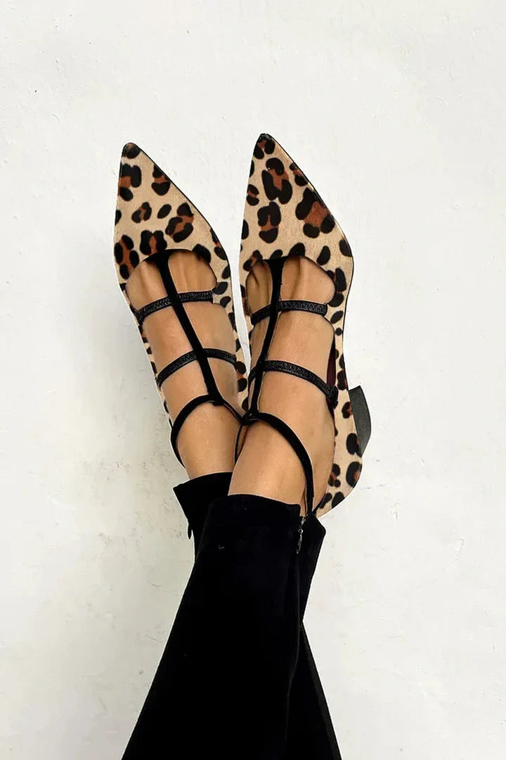 Bailarinas con estampado animal y tiras
