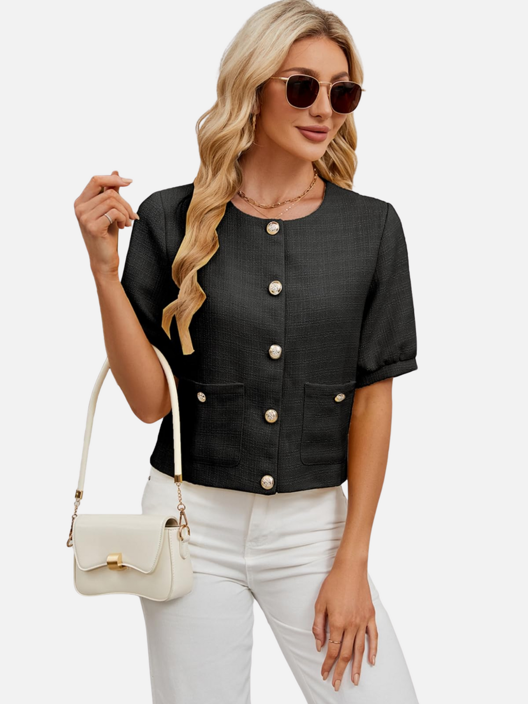 Vivian | Chaqueta blazer de tweed corta