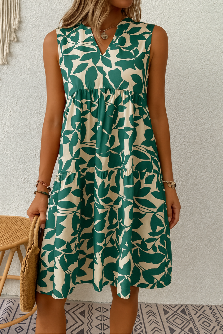 Kathy | Vestido estampado con cuello en V