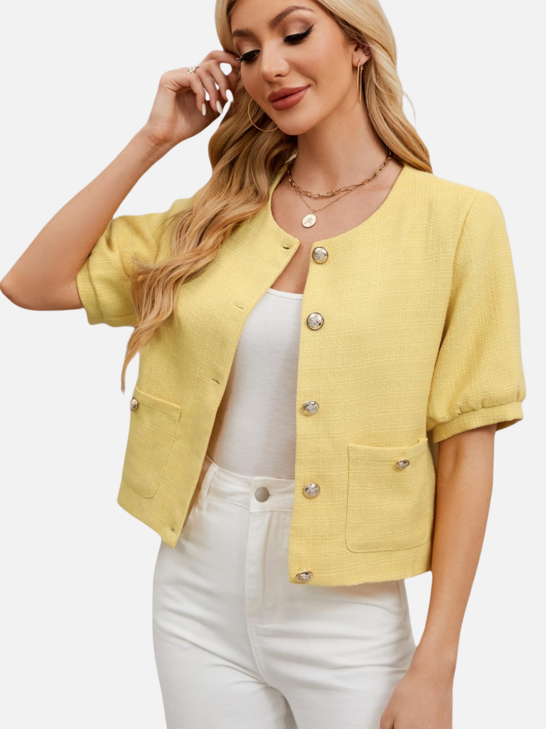 Vivian | Chaqueta blazer de tweed corta