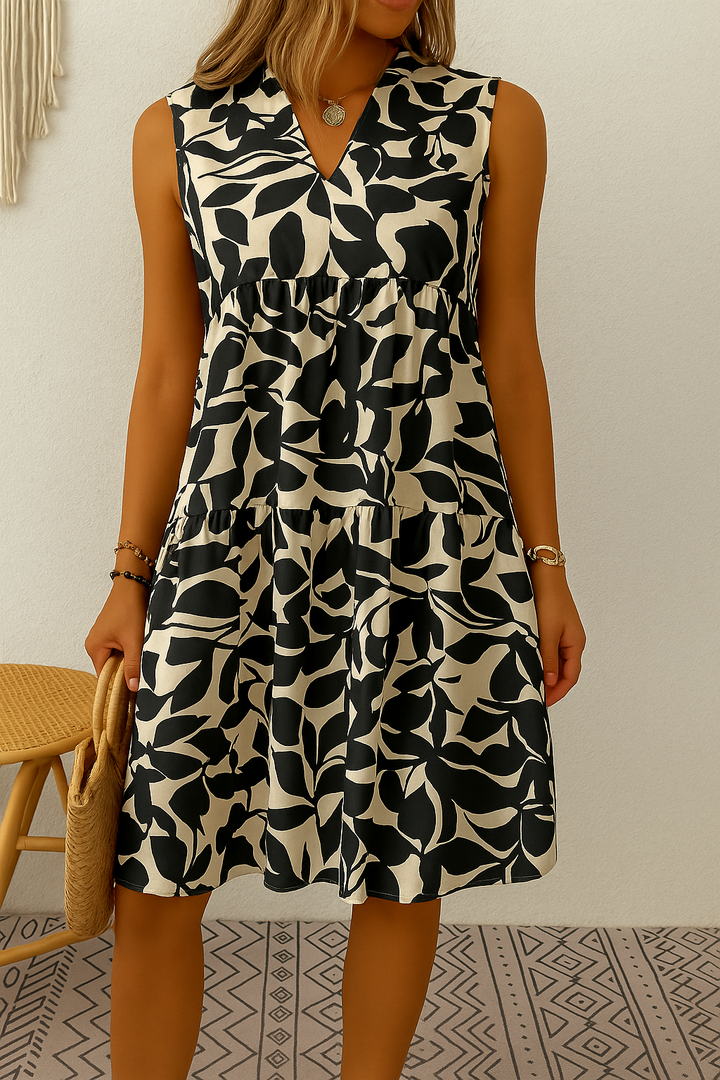 Kathy | Vestido estampado con cuello en V