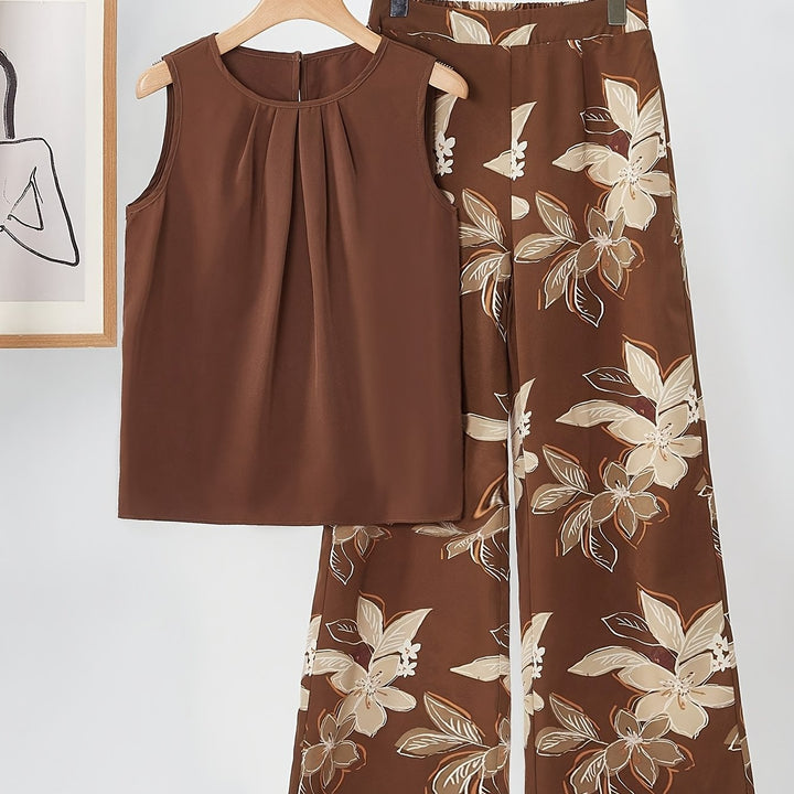 Marissa | Conjunto de Dos Piezas Casual Marrón