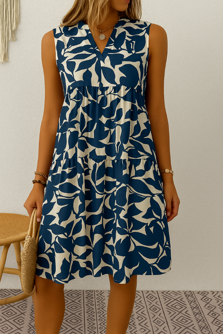 Kathy | Vestido estampado con cuello en V