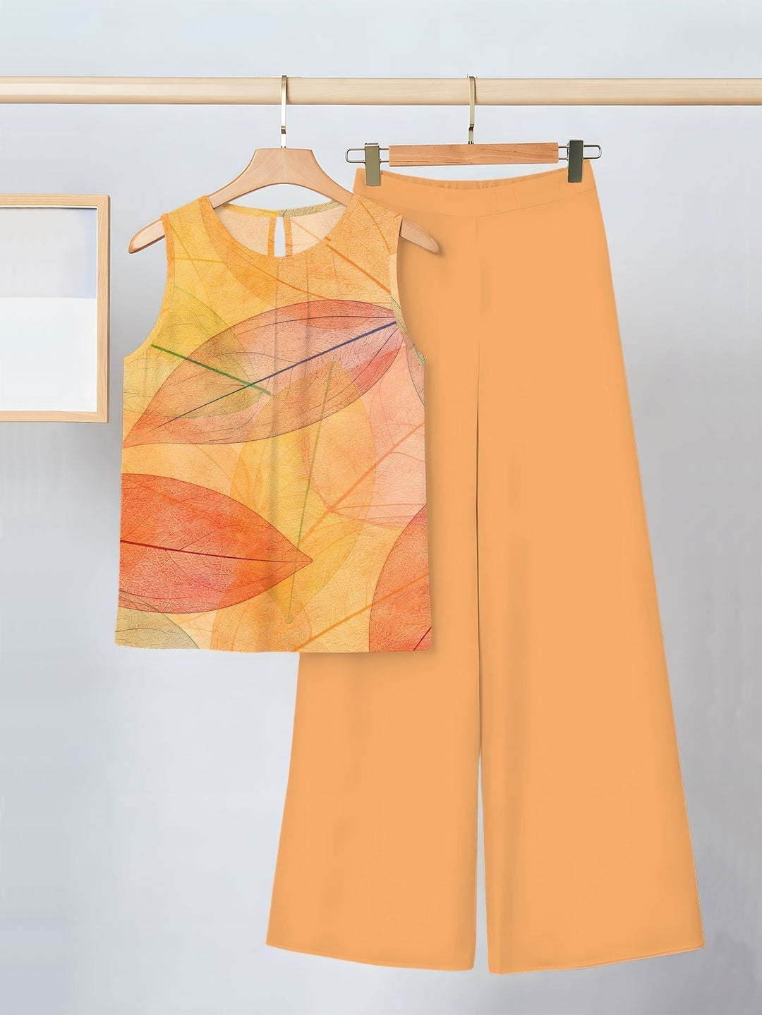 Ámbar | Conjunto de dos piezas con estampado de hojas