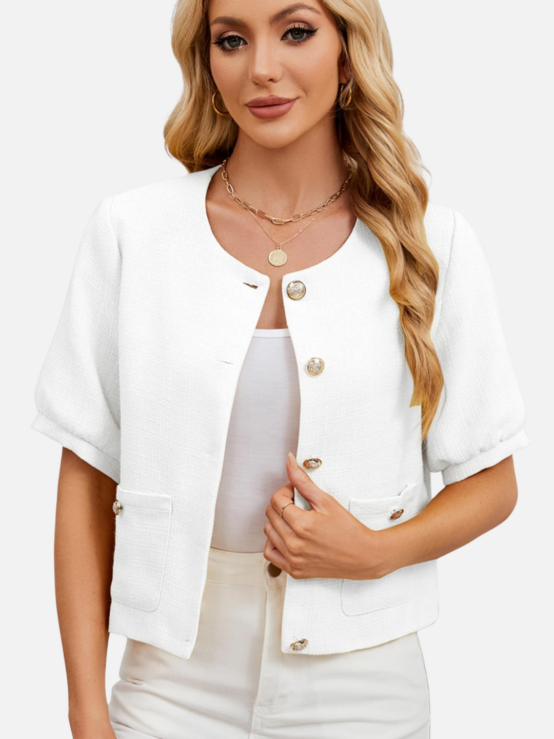Vivian | Chaqueta blazer de tweed corta