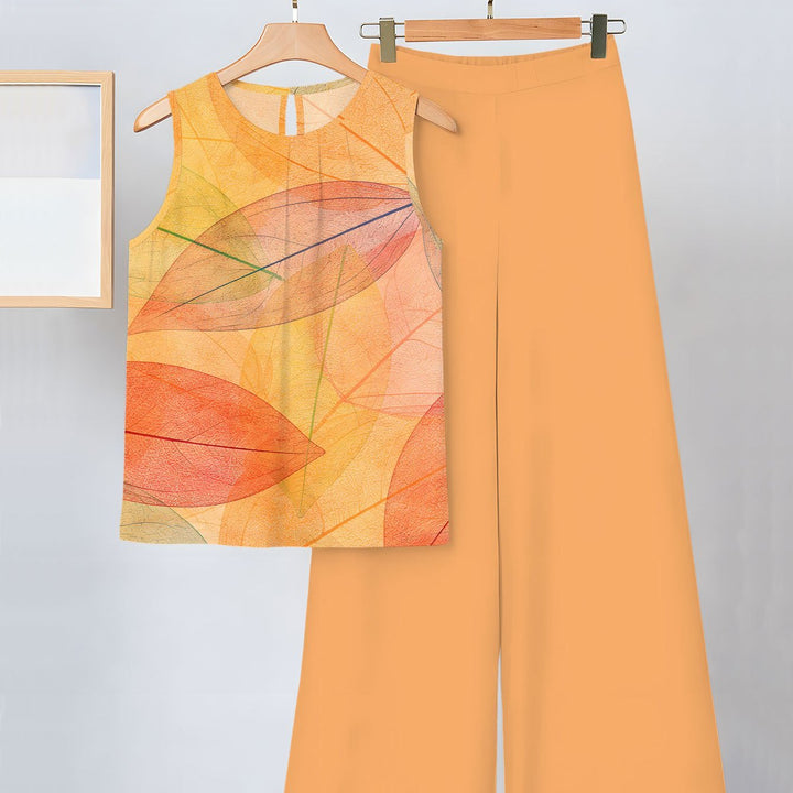 Ámbar | Conjunto de dos piezas con estampado de hojas