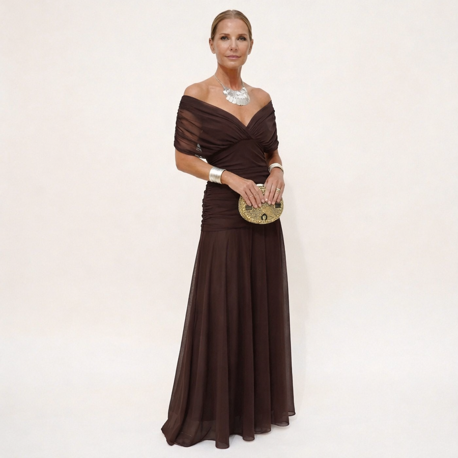 Velora™ | Vestido Floral Largo con Escote en V