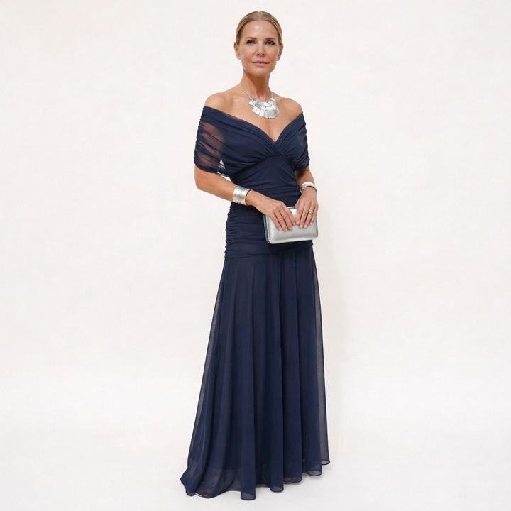 Velora™ | Vestido Floral Largo con Escote en V