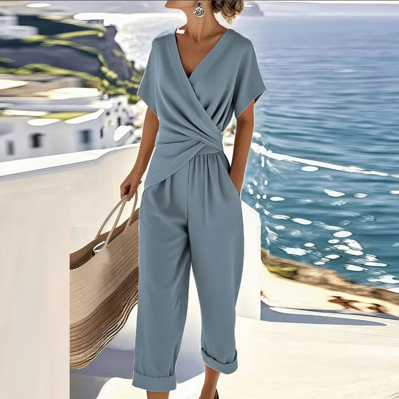 Wrap-Front Resort Style Jumpsuit