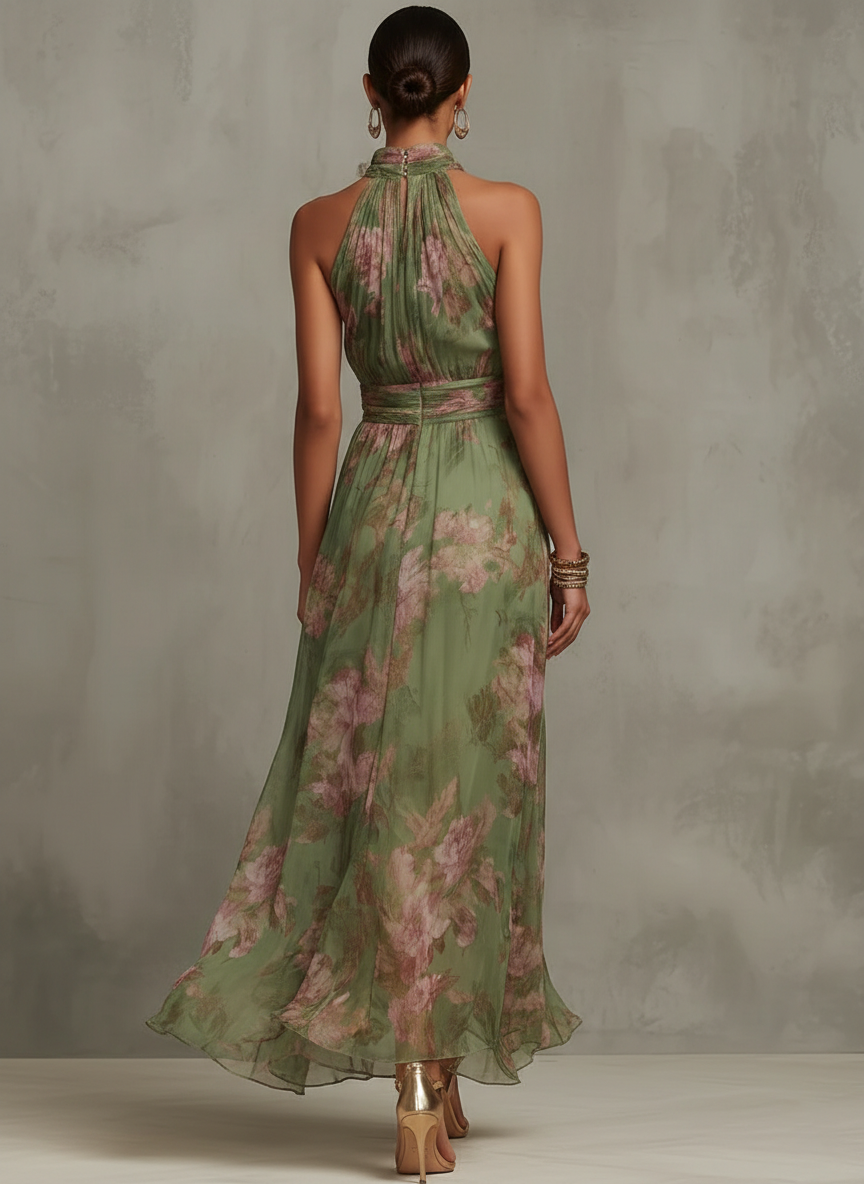 Alejandra | Vestido Maxi Floral Verde