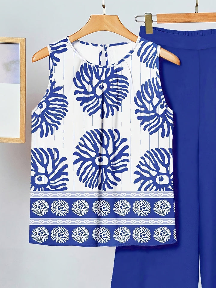 Ashley | Conjunto floral de dos piezas