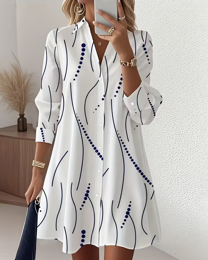 Rosa | Vestido camisero con cuello ondulado