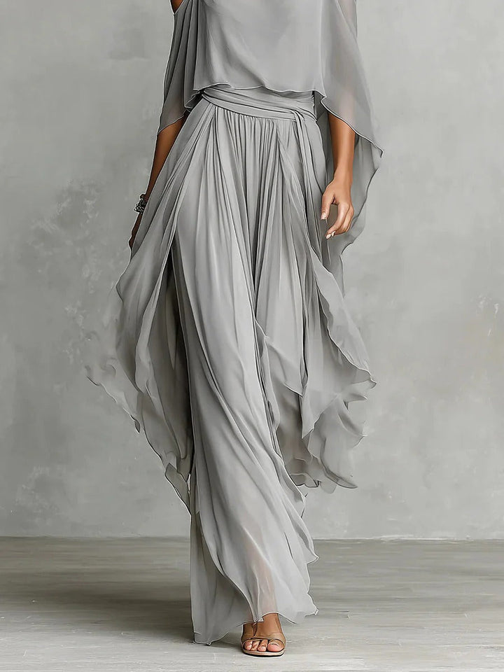 Renata | Conjunto Fluido Gris con Top de Tirantes y Pantalón Ligero