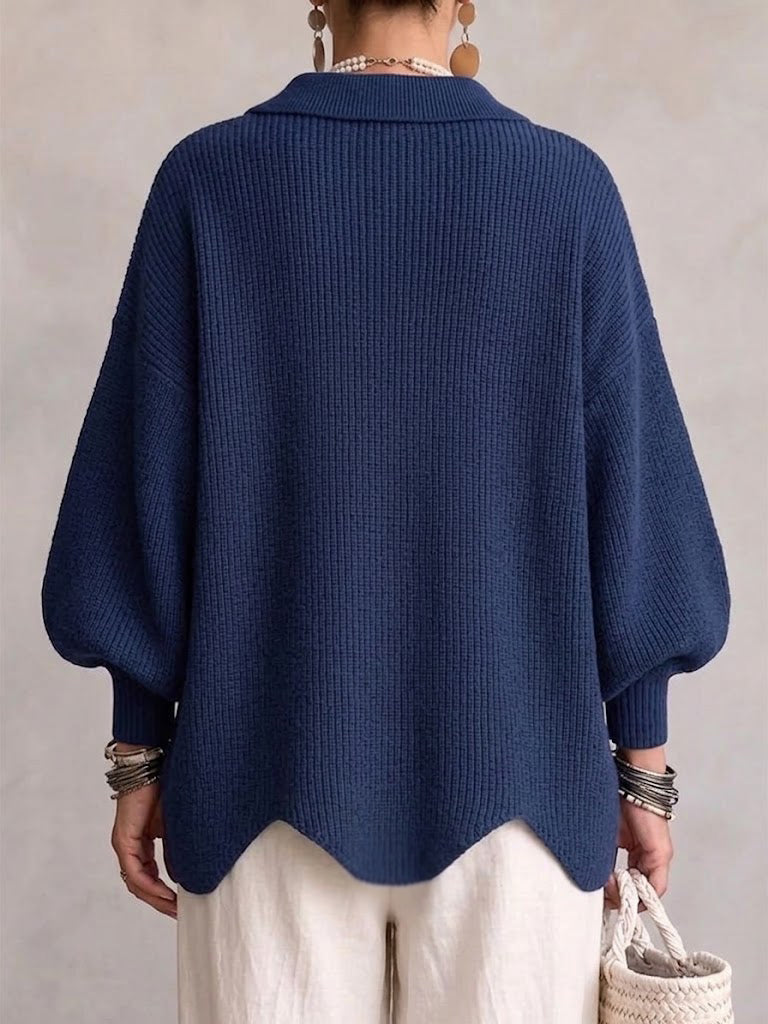 CARINA | CÁRDIGAN OVERSIZE CON CUELLO Y BOTONES