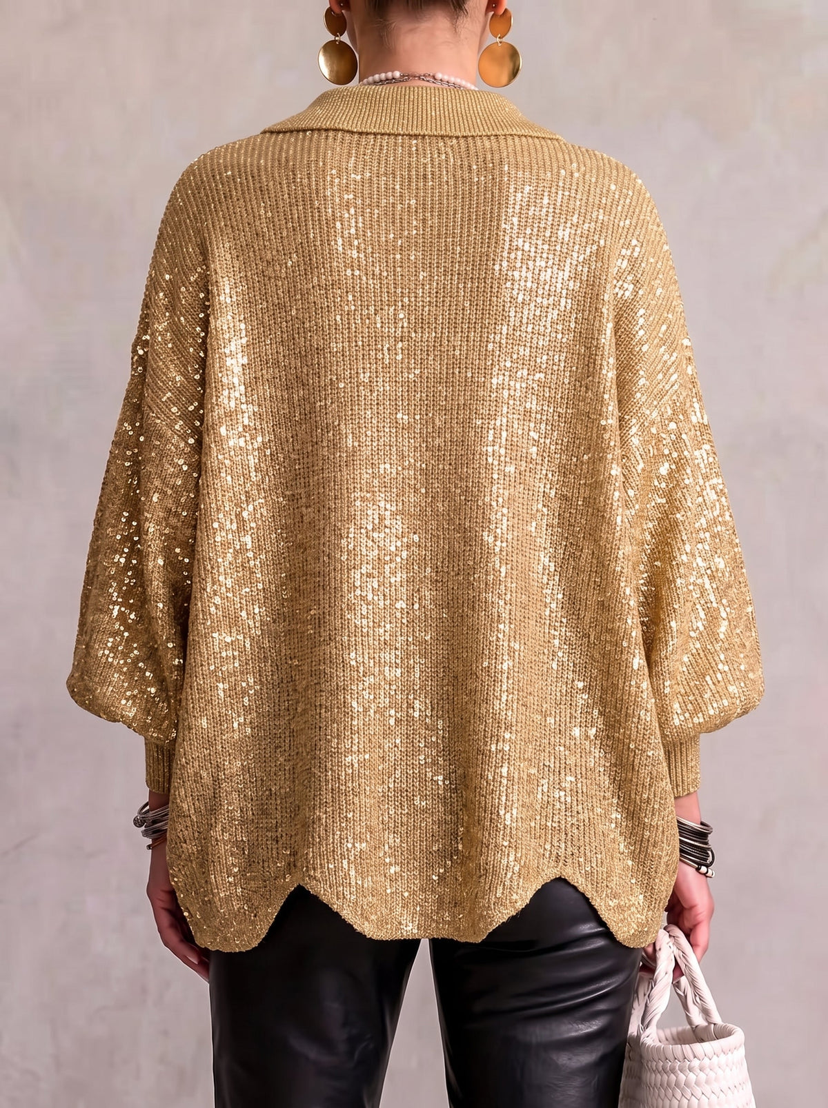 CARINA | CÁRDIGAN OVERSIZE CON CUELLO Y BOTONES