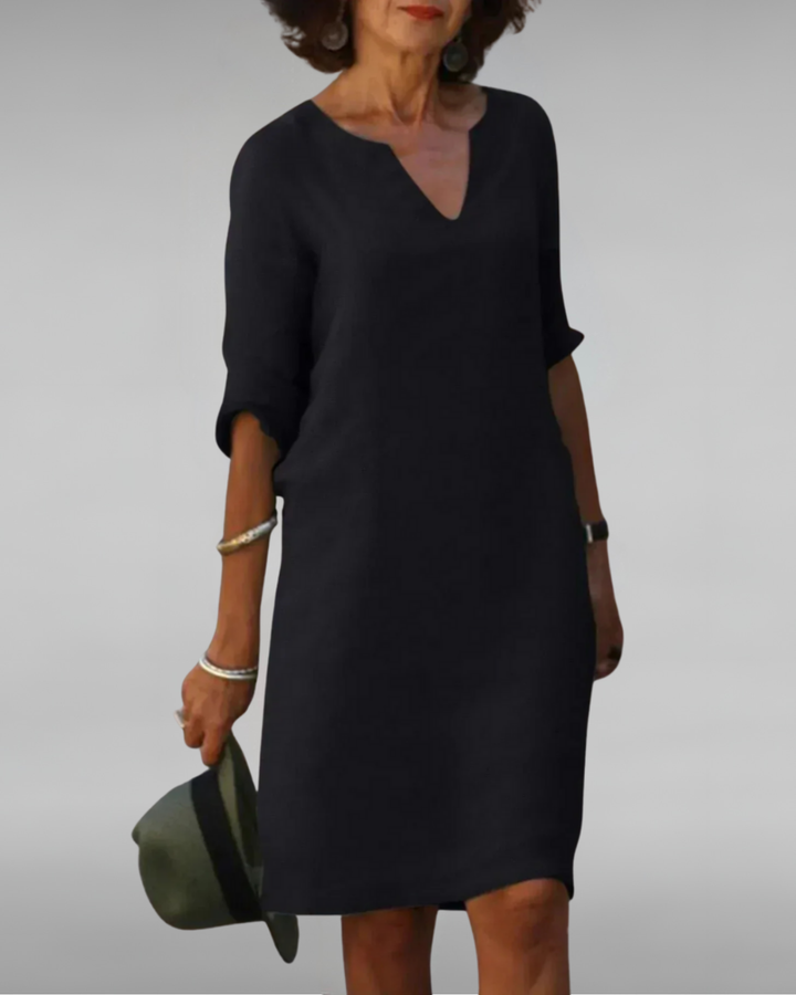 Lynda | Vestido atemporal con cuello en V