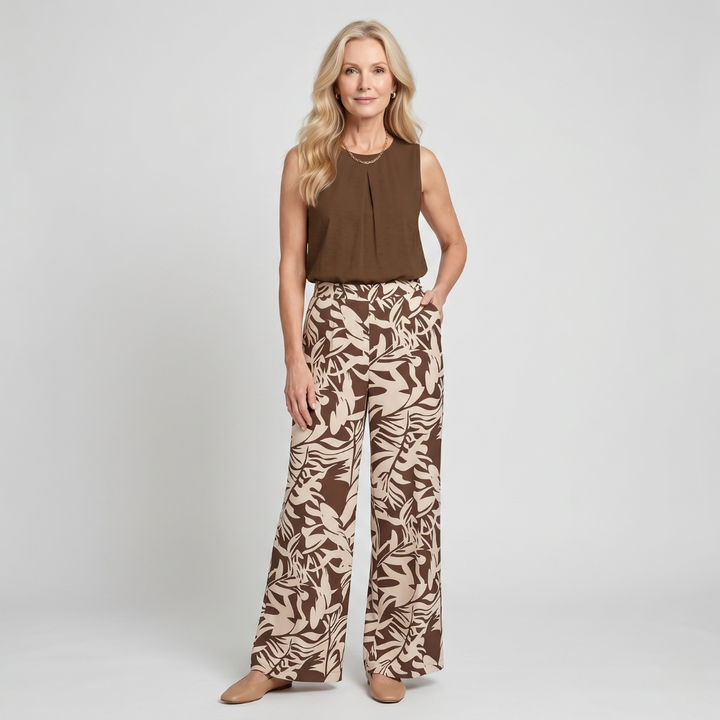 Shelby | Conjunto de dos piezas estampado de plantas