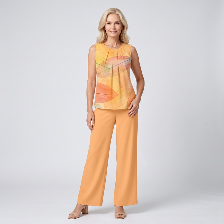 Ámbar | Conjunto de dos piezas con estampado de hojas